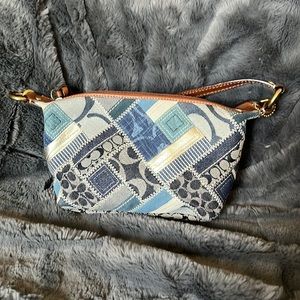 Coach authentic vintage Mini indigo denim patchwork bag